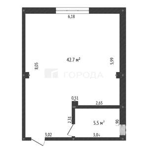 Студия квартира, вторичка, 48м2, 1/5 этаж