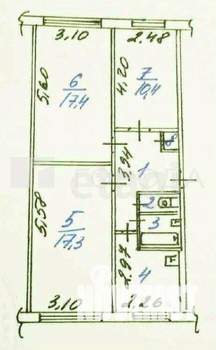 3-к квартира, вторичка, 61м2, 1/5 этаж