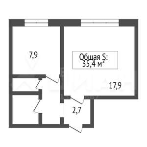1-к квартира, вторичка, 34м2, 7/10 этаж