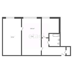 2-к квартира, вторичка, 45м2, 2/5 этаж