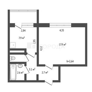 1-к квартира, вторичка, 36м2, 8/10 этаж