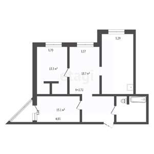 3-к квартира, вторичка, 96м2, 14/14 этаж