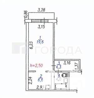 1-к квартира, вторичка, 35м2, 2/11 этаж