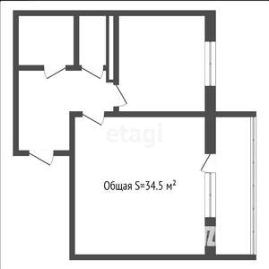 1-к квартира, вторичка, 35м2, 6/9 этаж