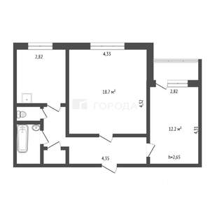2-к квартира, вторичка, 52м2, 5/9 этаж