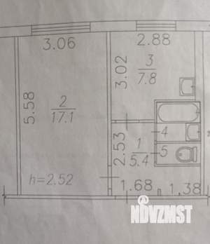 1-к квартира, вторичка, 34м2, 1/5 этаж