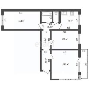 3-к квартира, вторичка, 69м2, 4/10 этаж