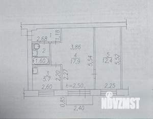 2-к квартира, вторичка, 42м2, 5/5 этаж