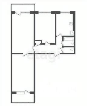 3-к квартира, вторичка, 62м2, 9/10 этаж