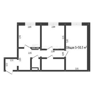2-к квартира, вторичка, 50м2, 1/10 этаж
