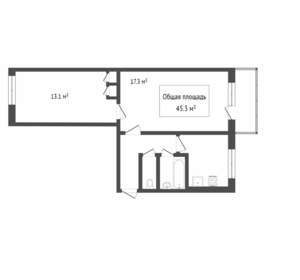 2-к квартира, вторичка, 45м2, 2/9 этаж