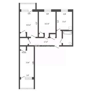 3-к квартира, вторичка, 59м2, 4/10 этаж