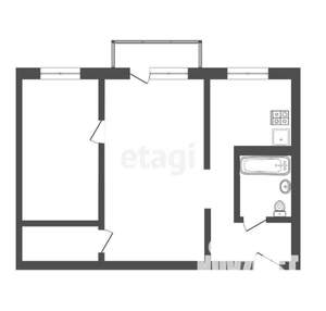 2-к квартира, вторичка, 44м2, 4/5 этаж