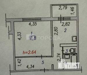 1-к квартира, вторичка, 40м2, 6/9 этаж