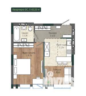 2-к квартира, вторичка, 42м2, 6/12 этаж