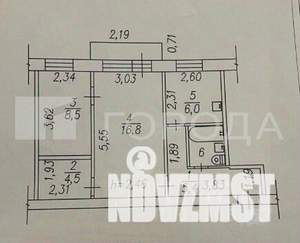 2-к квартира, вторичка, 44м2, 3/5 этаж