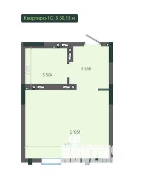 1-к квартира, вторичка, 30м2, 11/12 этаж