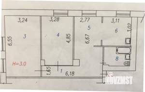 3-к квартира, вторичка, 76м2, 2/4 этаж