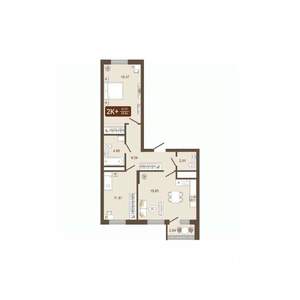 2-к квартира, вторичка, 67м2, 11/16 этаж