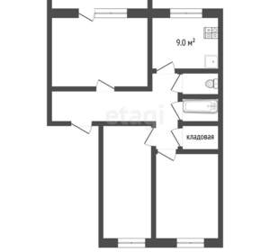 3-к квартира, вторичка, 65м2, 8/9 этаж
