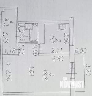 1-к квартира, вторичка, 33м2, 4/5 этаж