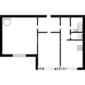 2-к квартира, вторичка, 53м2, 9/9 этаж