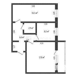 2-к квартира, вторичка, 52м2, 6/10 этаж