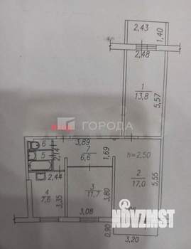 3-к квартира, вторичка, 60м2, 4/10 этаж