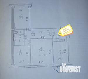 3-к квартира, вторичка, 94м2, 2/10 этаж