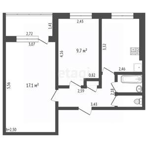 2-к квартира, вторичка, 43м2, 2/9 этаж