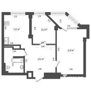 2-к квартира, вторичка, 71м2, 3/20 этаж