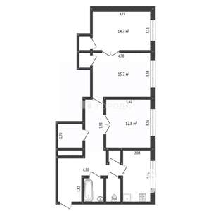 3-к квартира, вторичка, 75м2, 4/5 этаж