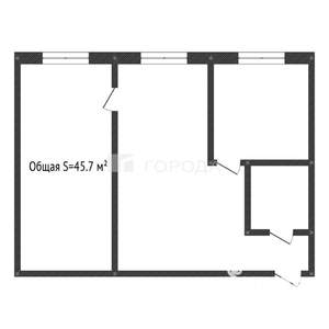 2-к квартира, вторичка, 46м2, 1/5 этаж