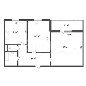 2-к квартира, вторичка, 53м2, 8/9 этаж