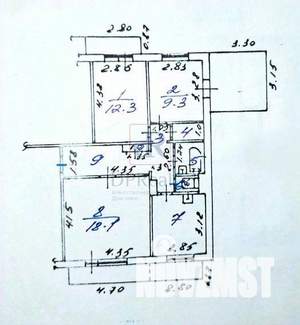 3-к квартира, вторичка, 65м2, 9/9 этаж