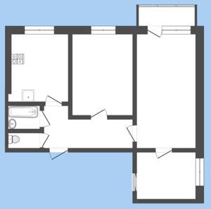 3-к квартира, вторичка, 58м2, 8/9 этаж