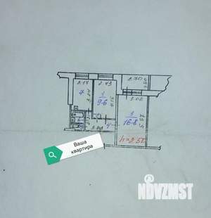 2-к квартира, вторичка, 44м2, 4/9 этаж