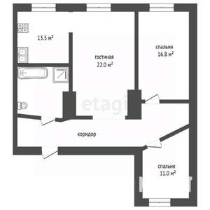 3-к квартира, вторичка, 80м2, 4/5 этаж