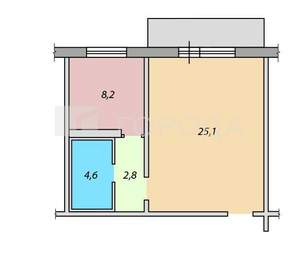 1-к квартира, вторичка, 40м2, 4/9 этаж