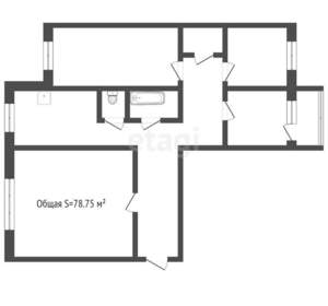 4-к квартира, вторичка, 79м2, 1/9 этаж