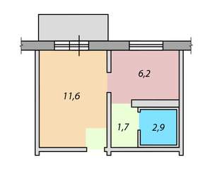 1-к квартира, вторичка, 22м2, 9/1 этаж