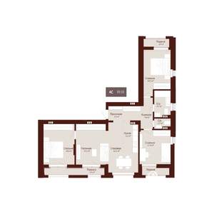 4-к квартира, строящийся дом, 93м2, 8/9 этаж