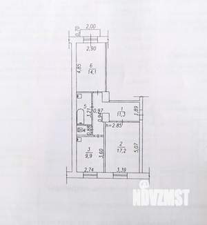 2-к квартира, вторичка, 58м2, 3/5 этаж