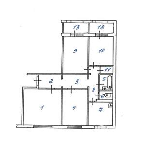 4-к квартира, вторичка, 78м2, 1/9 этаж