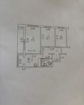 3-к квартира, вторичка, 62м2, 8/12 этаж