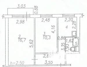 2-к квартира, вторичка, 42м2, 4/5 этаж