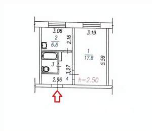 1-к квартира, вторичка, 33м2, 5/5 этаж