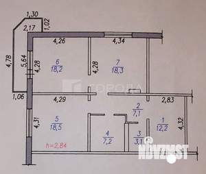 2-к квартира, вторичка, 85м2, 11/11 этаж