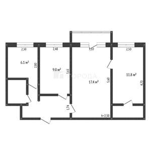 3-к квартира, вторичка, 57м2, 4/5 этаж