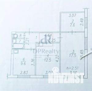 3-к квартира, вторичка, 58м2, 1/9 этаж